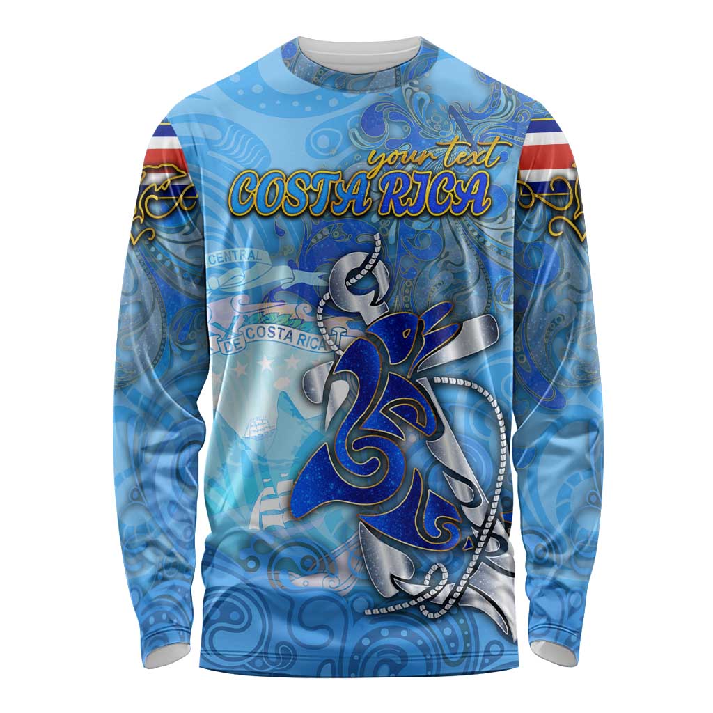 Ocean Spirit of Costa Rica Long Sleeve Shirt Anchored in Costa Rican Pride - Aussie Hoodie