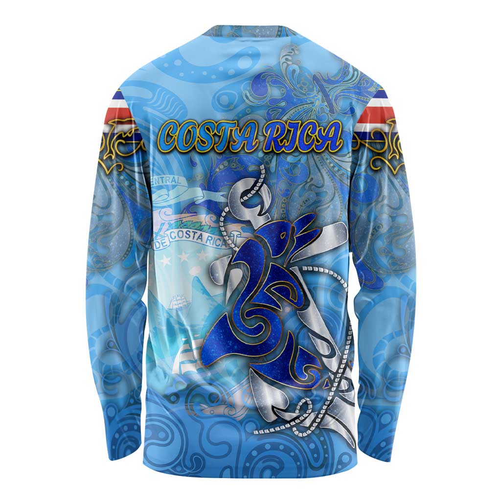 Ocean Spirit of Costa Rica Long Sleeve Shirt Anchored in Costa Rican Pride - Aussie Hoodie