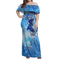 Ocean Spirit of Costa Rica Off Shoulder Maxi Dress Anchored in Costa Rican Pride - Aussie Hoodie