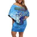 Ocean Spirit of Costa Rica Off Shoulder Short Dress Anchored in Costa Rican Pride - Aussie Hoodie