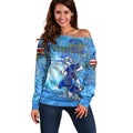 Ocean Spirit of Costa Rica Off Shoulder Sweater Anchored in Costa Rican Pride - Aussie Hoodie