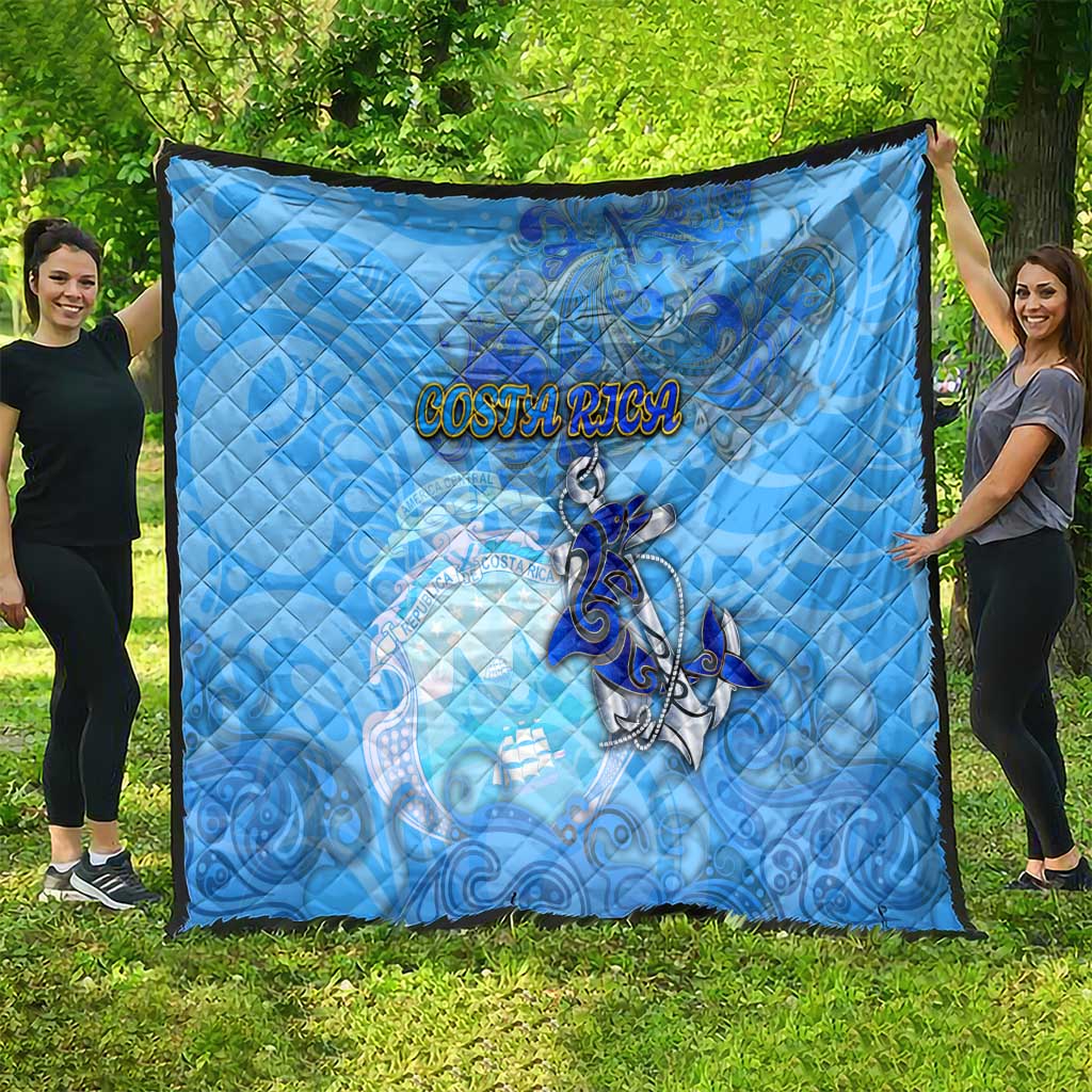 Ocean Spirit of Costa Rica Quilt Anchored in Costa Rican Pride - Aussie Hoodie