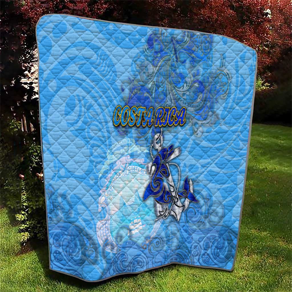 Ocean Spirit of Costa Rica Quilt Anchored in Costa Rican Pride - Aussie Hoodie