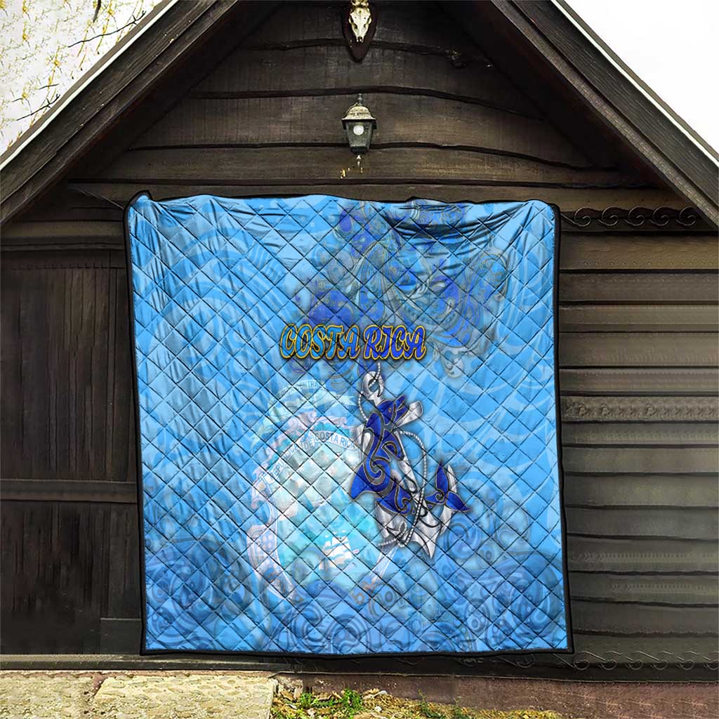 Ocean Spirit of Costa Rica Quilt Anchored in Costa Rican Pride - Aussie Hoodie