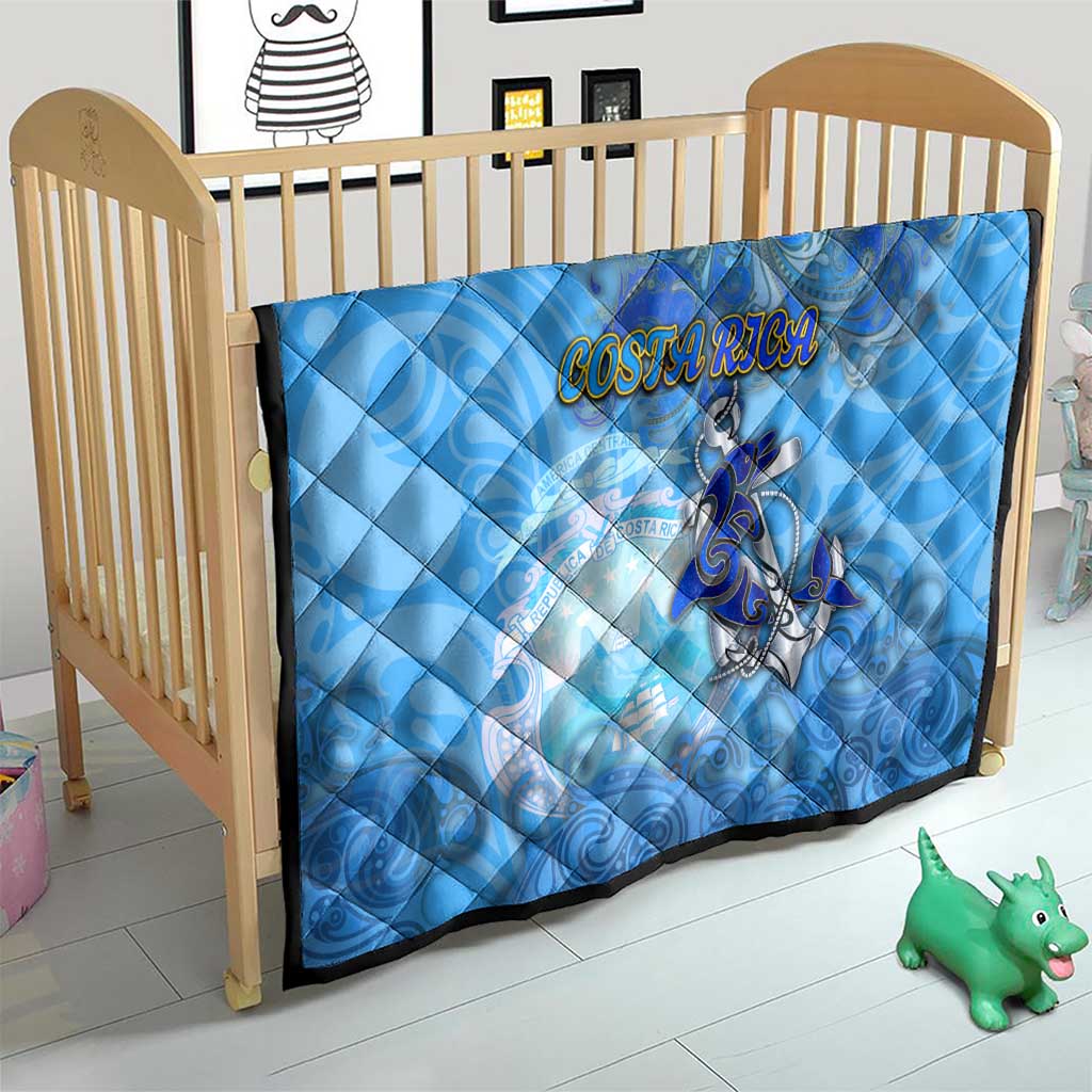 Ocean Spirit of Costa Rica Quilt Anchored in Costa Rican Pride - Aussie Hoodie