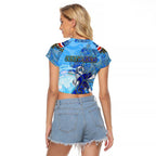 Ocean Spirit of Costa Rica Raglan Cropped T Shirt Anchored in Costa Rican Pride - Aussie Hoodie