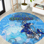 Ocean Spirit of Costa Rica Round Carpet Anchored in Costa Rican Pride - Aussie Hoodie