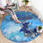 Ocean Spirit of Costa Rica Round Carpet Anchored in Costa Rican Pride - Aussie Hoodie