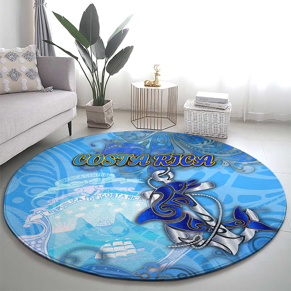 Ocean Spirit of Costa Rica Round Carpet Anchored in Costa Rican Pride - Aussie Hoodie