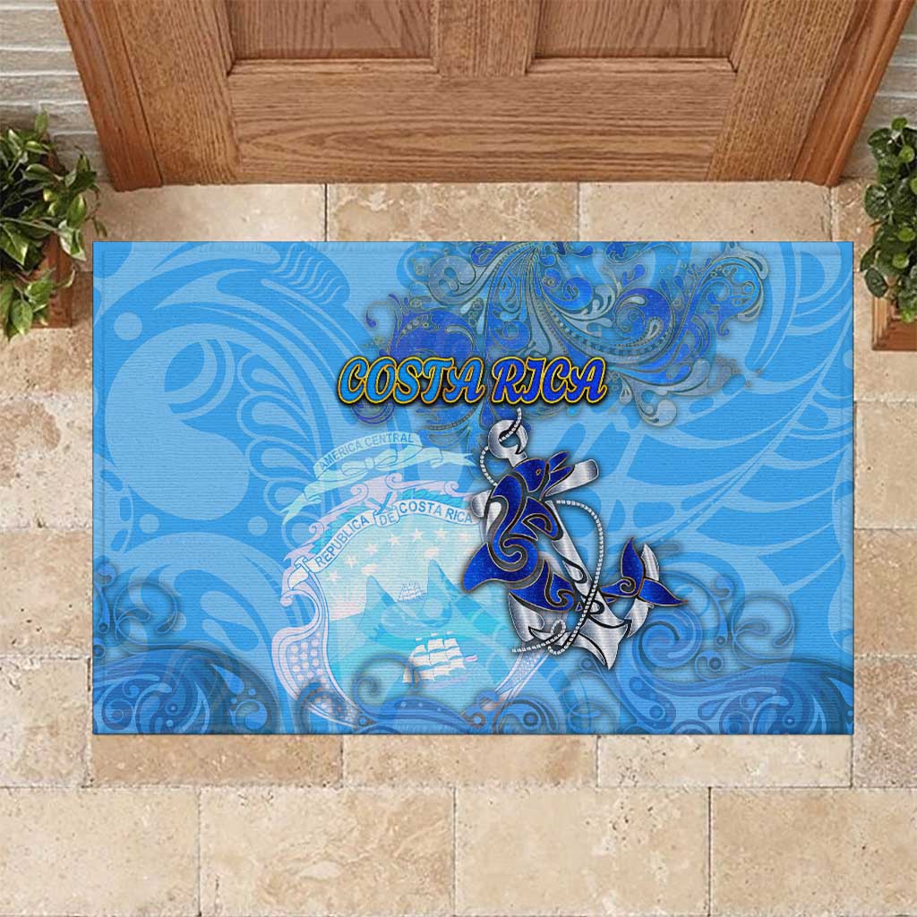 Ocean Spirit of Costa Rica Rubber Doormat Anchored in Costa Rican Pride - Aussie Hoodie