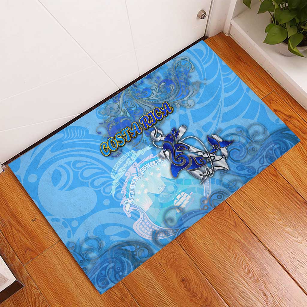 Ocean Spirit of Costa Rica Rubber Doormat Anchored in Costa Rican Pride - Aussie Hoodie