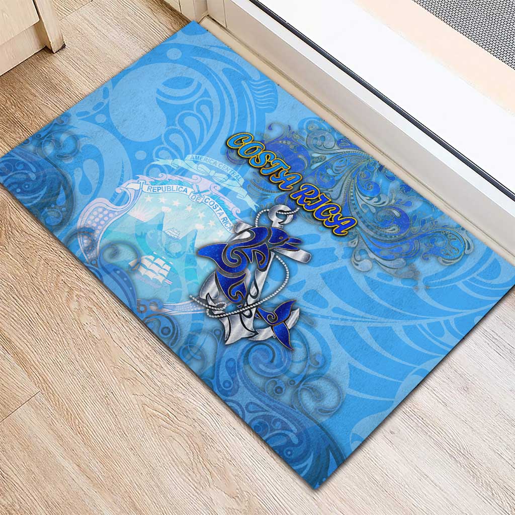 Ocean Spirit of Costa Rica Rubber Doormat Anchored in Costa Rican Pride - Aussie Hoodie