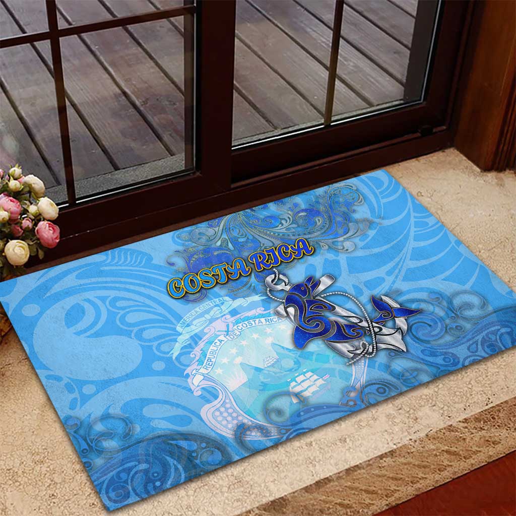 Ocean Spirit of Costa Rica Rubber Doormat Anchored in Costa Rican Pride - Aussie Hoodie