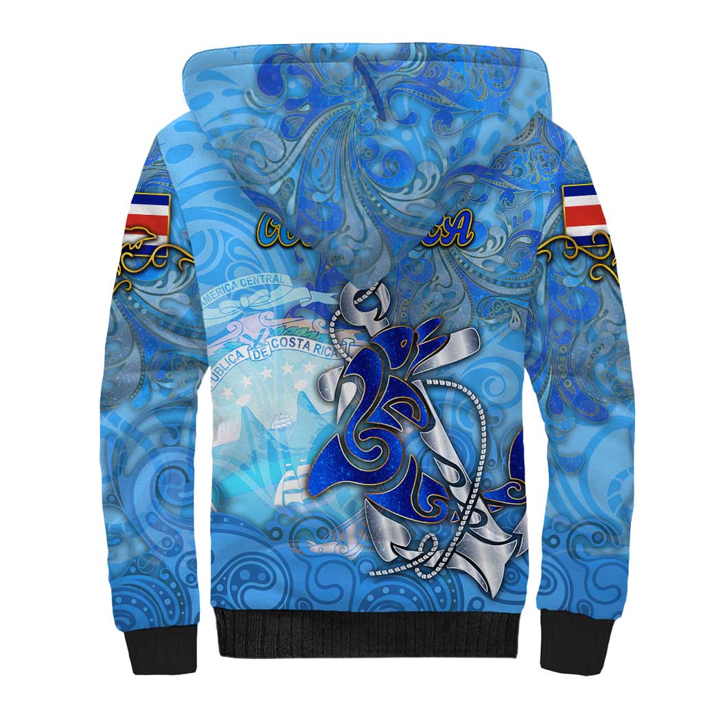 Ocean Spirit of Costa Rica Sherpa Hoodie Anchored in Costa Rican Pride - Aussie Hoodie