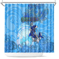 Ocean Spirit of Costa Rica Shower Curtain Anchored in Costa Rican Pride - Aussie Hoodie