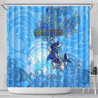 Ocean Spirit of Costa Rica Shower Curtain Anchored in Costa Rican Pride - Aussie Hoodie