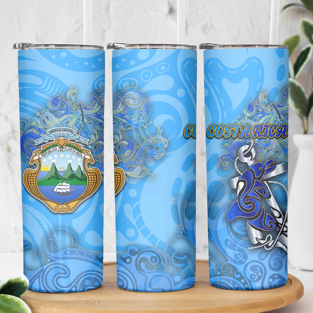 Ocean Spirit of Costa Rica Skinny Tumbler Anchored in Costa Rican Pride - Aussie Hoodie
