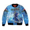 Ocean Spirit of Costa Rica Sleeve Zip Bomber Jacket Anchored in Costa Rican Pride - Aussie Hoodie