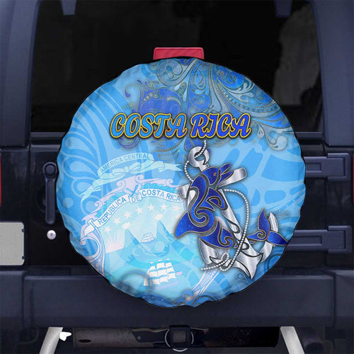 Ocean Spirit of Costa Rica Spare Tire Cover Anchored in Costa Rican Pride - Aussie Hoodie