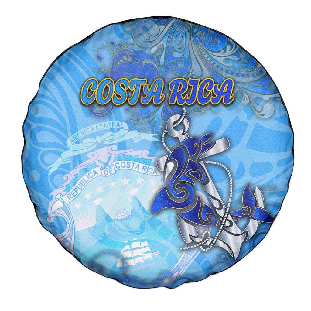 Ocean Spirit of Costa Rica Spare Tire Cover Anchored in Costa Rican Pride - Aussie Hoodie