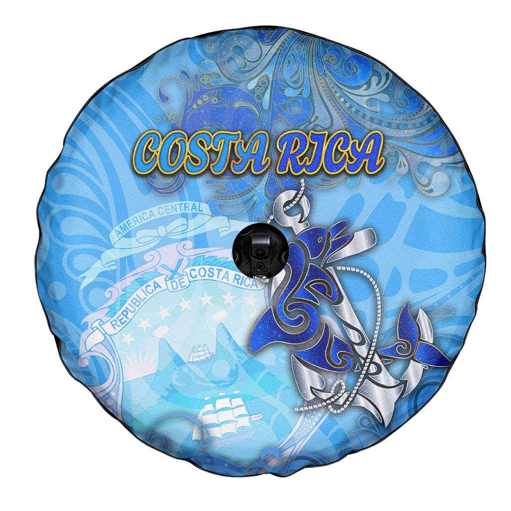 Ocean Spirit of Costa Rica Spare Tire Cover Anchored in Costa Rican Pride - Aussie Hoodie
