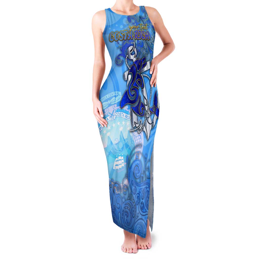 Ocean Spirit of Costa Rica Tank Maxi Dress Anchored in Costa Rican Pride - Aussie Hoodie