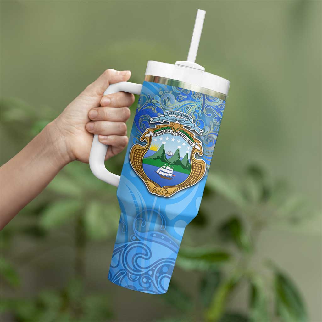 Ocean Spirit of Costa Rica Tumbler With Handle Anchored in Costa Rican Pride - Aussie Hoodie