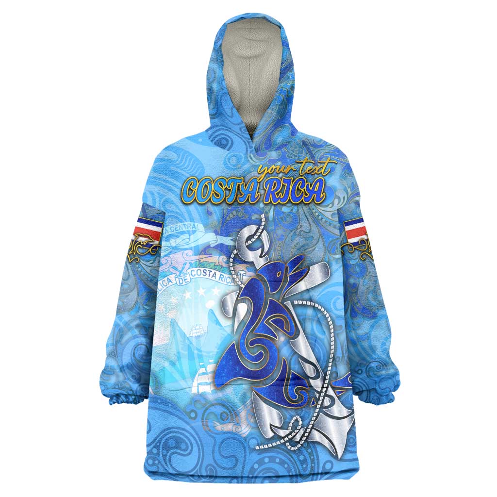 Ocean Spirit of Costa Rica Wearable Blanket Hoodie Anchored in Costa Rican Pride - Aussie Hoodie