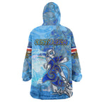 Ocean Spirit of Costa Rica Wearable Blanket Hoodie Anchored in Costa Rican Pride - Aussie Hoodie