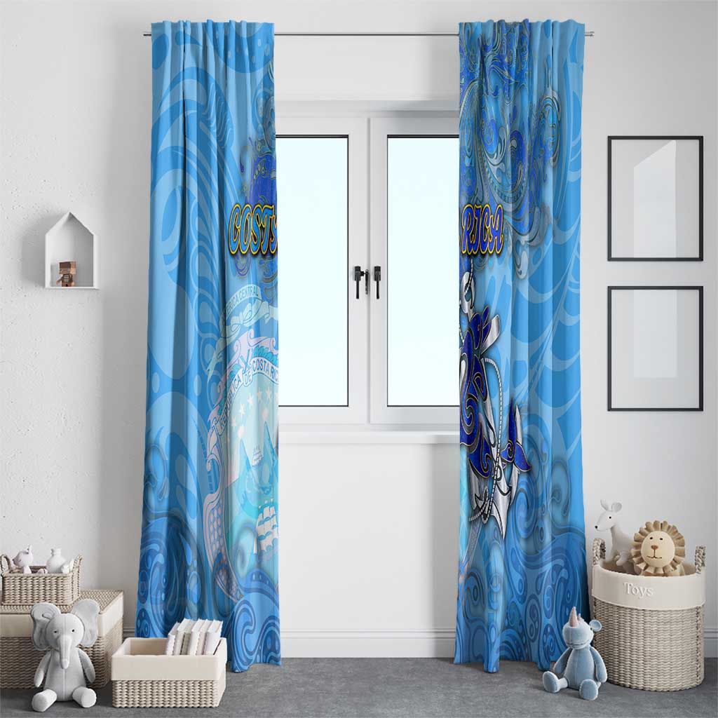 Ocean Spirit of Costa Rica Window Curtain Anchored in Costa Rican Pride - Aussie Hoodie