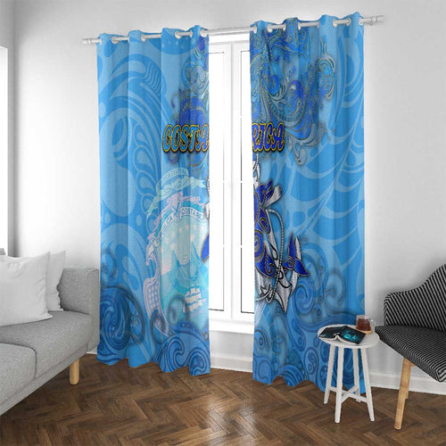Ocean Spirit of Costa Rica Window Curtain Anchored in Costa Rican Pride - Aussie Hoodie