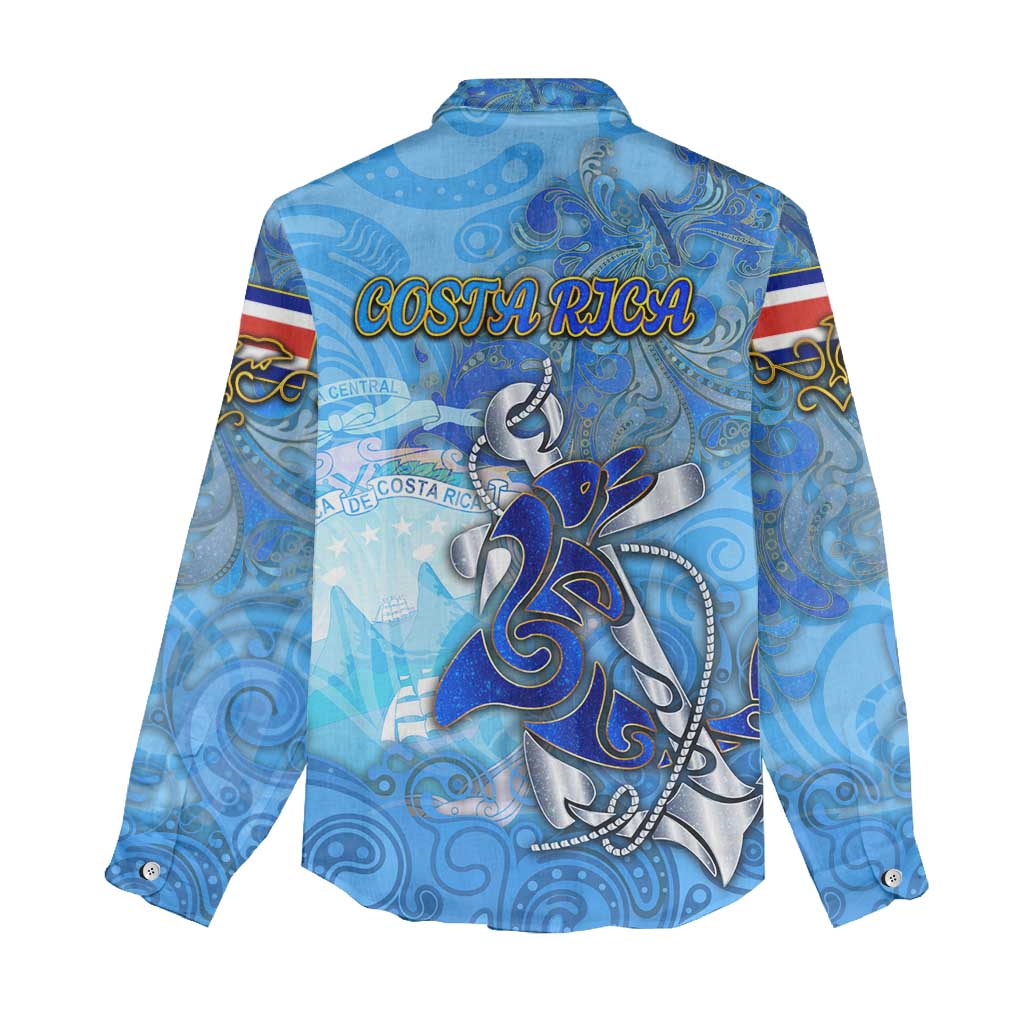 Ocean Spirit of Costa Rica Women Casual Shirt Anchored in Costa Rican Pride - Aussie Hoodie