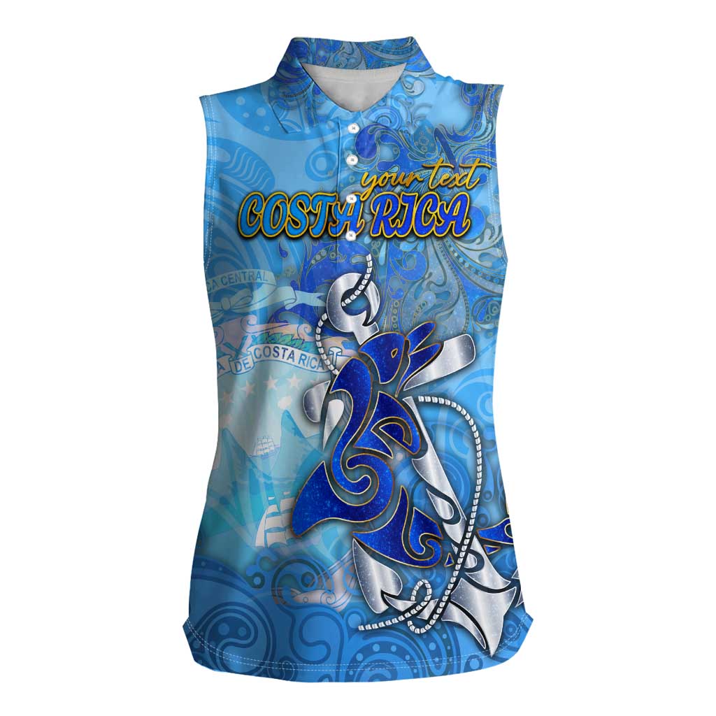 Ocean Spirit of Costa Rica Women Sleeveless Polo Shirt Anchored in Costa Rican Pride - Aussie Hoodie
