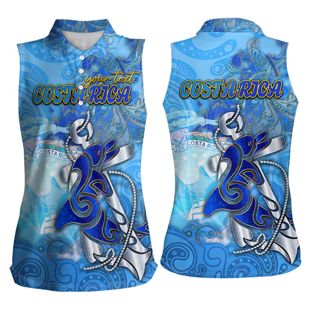Ocean Spirit of Costa Rica Women Sleeveless Polo Shirt Anchored in Costa Rican Pride - Aussie Hoodie