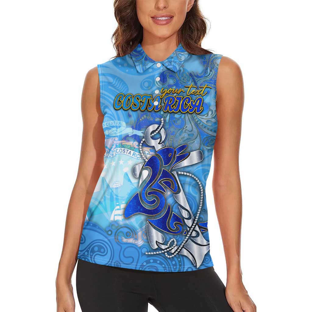 Ocean Spirit of Costa Rica Women Sleeveless Polo Shirt Anchored in Costa Rican Pride - Aussie Hoodie