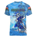Ocean Spirit of Costa Rica Women V-Neck T-Shirt Anchored in Costa Rican Pride - Aussie Hoodie