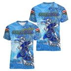 Ocean Spirit of Costa Rica Women V-Neck T-Shirt Anchored in Costa Rican Pride - Aussie Hoodie