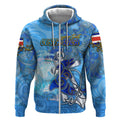 Ocean Spirit of Costa Rica Zip Hoodie Anchored in Costa Rican Pride - Aussie Hoodie