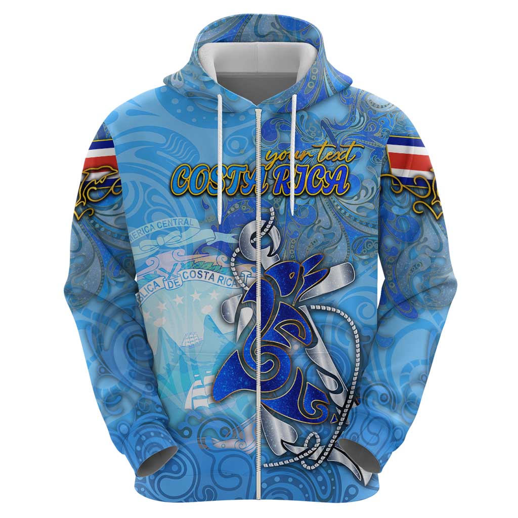 Ocean Spirit of Costa Rica Zip Hoodie Anchored in Costa Rican Pride - Aussie Hoodie