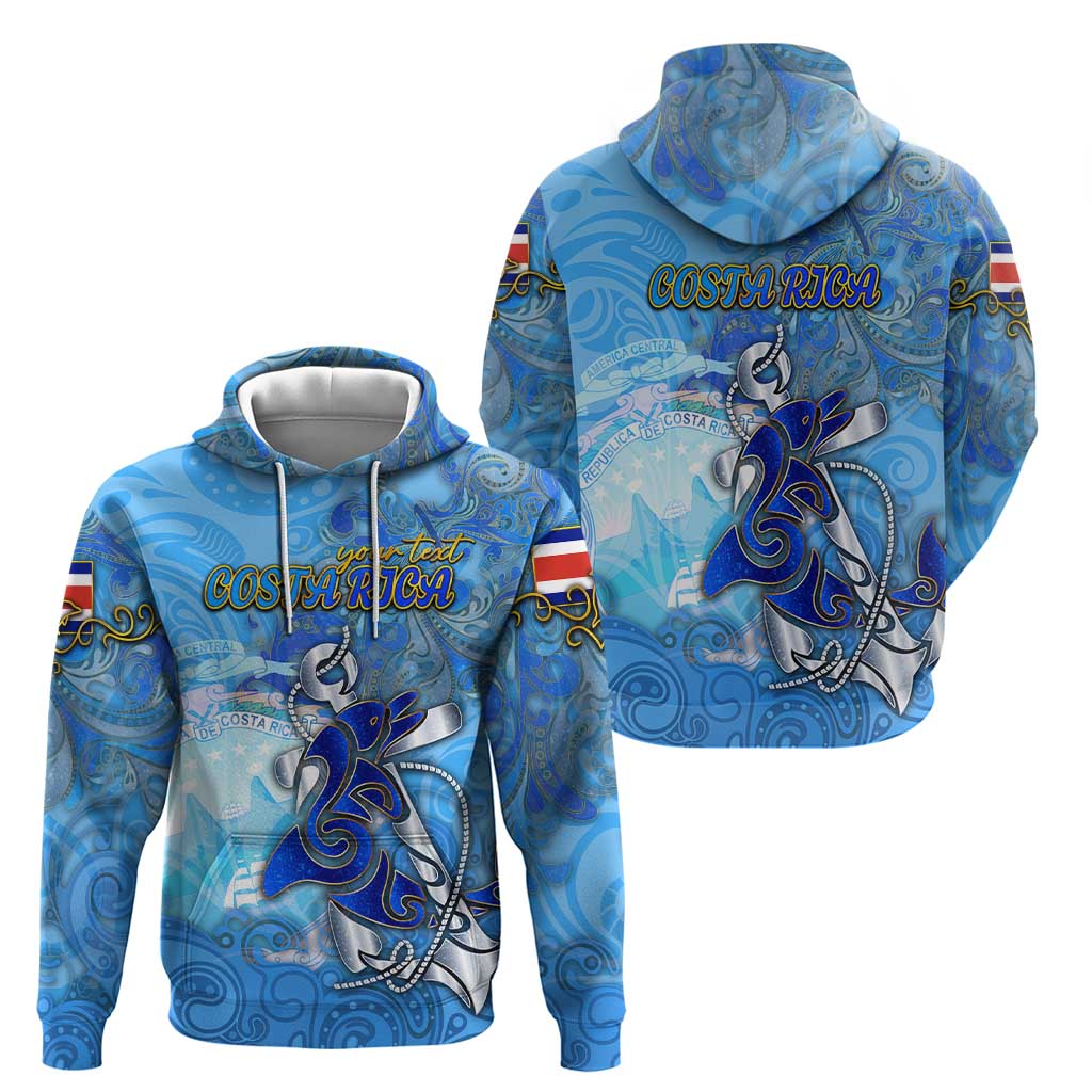 Ocean Spirit of Costa Rica Zip Hoodie Anchored in Costa Rican Pride - Aussie Hoodie