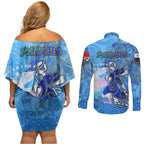 Ocean Spirit of Panama Couples Matching Off Shoulder Short Dress and Long Sleeve Button Shirt Anchored in Panamanian Pride - Aussie Hoodie