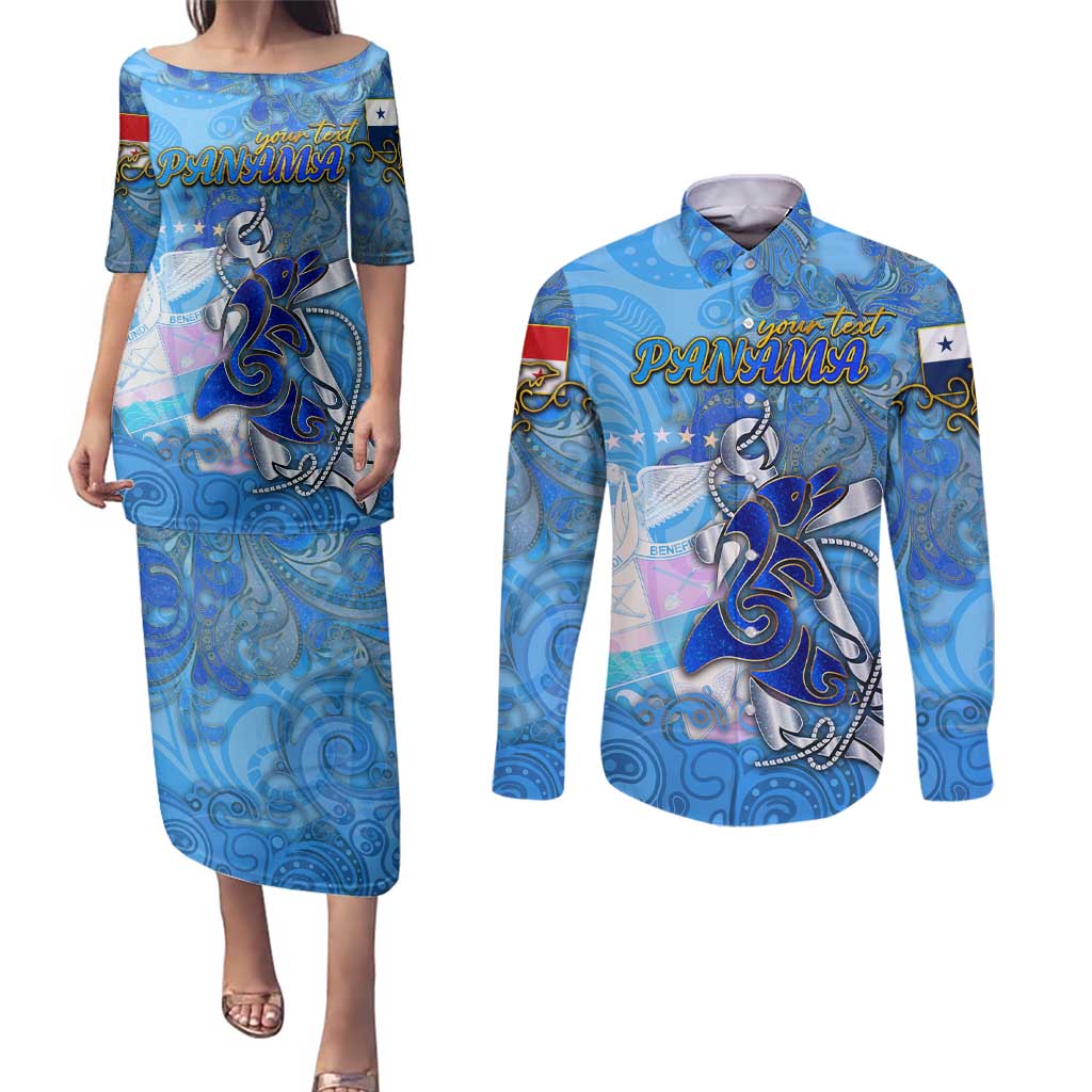Ocean Spirit of Panama Couples Matching Puletasi and Long Sleeve Button Shirt Anchored in Panamanian Pride - Aussie Hoodie