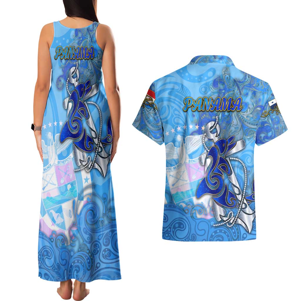 Ocean Spirit of Panama Couples Matching Tank Maxi Dress and Hawaiian Shirt Anchored in Panamanian Pride - Aussie Hoodie