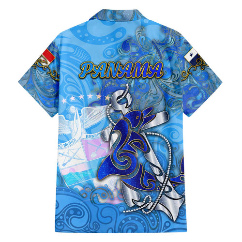 Ocean Spirit of Panama Family Matching Off The Shoulder Long Sleeve Dress and Hawaiian Shirt Anchored in Panamanian Pride - Aussie Hoodie