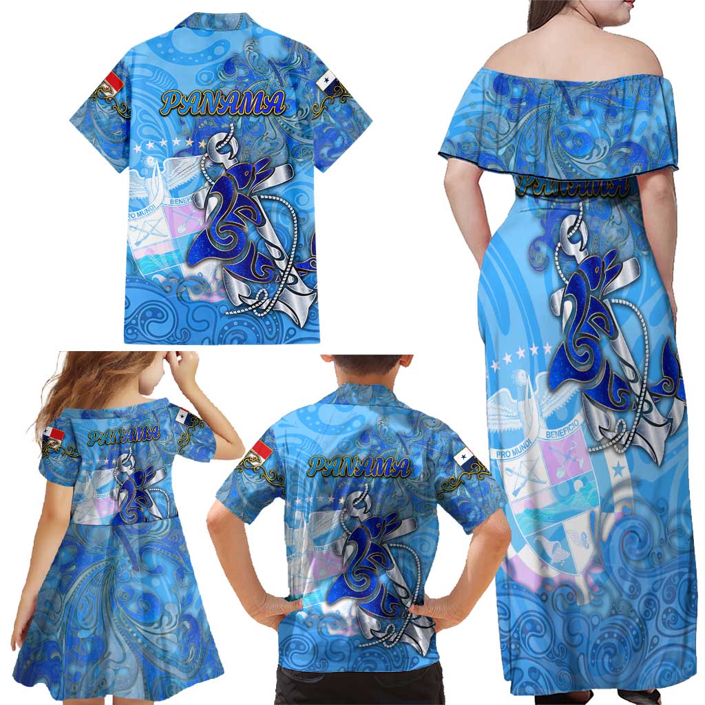 Ocean Spirit of Panama Family Matching Off Shoulder Maxi Dress and Hawaiian Shirt Anchored in Panamanian Pride - Aussie Hoodie