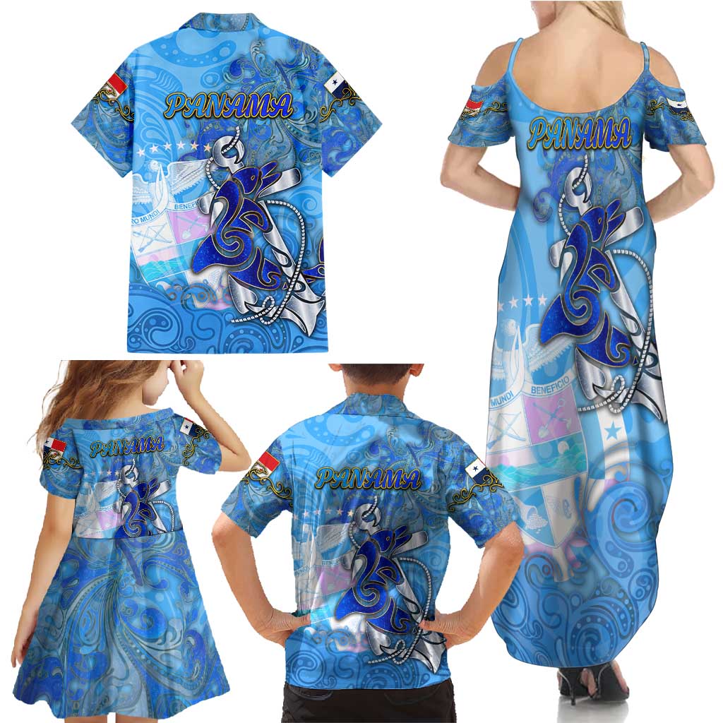 Ocean Spirit of Panama Family Matching Summer Maxi Dress and Hawaiian Shirt Anchored in Panamanian Pride - Aussie Hoodie