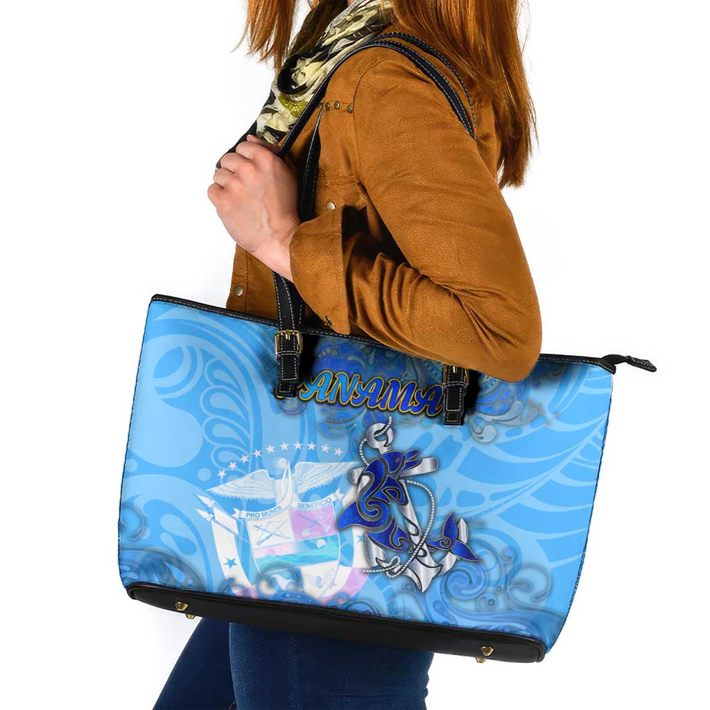 Ocean Spirit of Panama Leather Tote Bag Anchored in Panamanian Pride - Aussie Hoodie