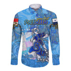 Ocean Spirit of Panama Long Sleeve Button Shirt Anchored in Panamanian Pride - Aussie Hoodie