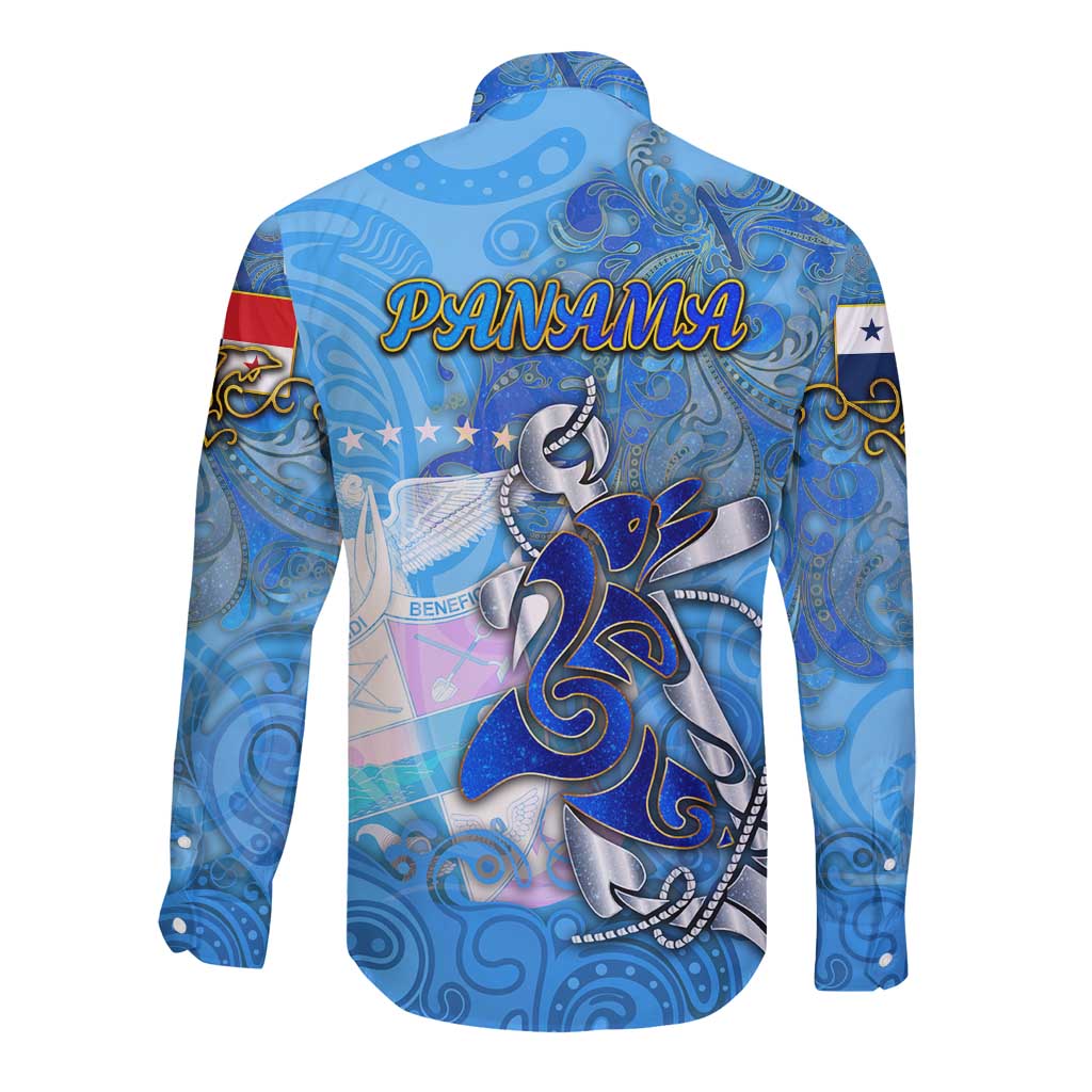 Ocean Spirit of Panama Long Sleeve Button Shirt Anchored in Panamanian Pride - Aussie Hoodie