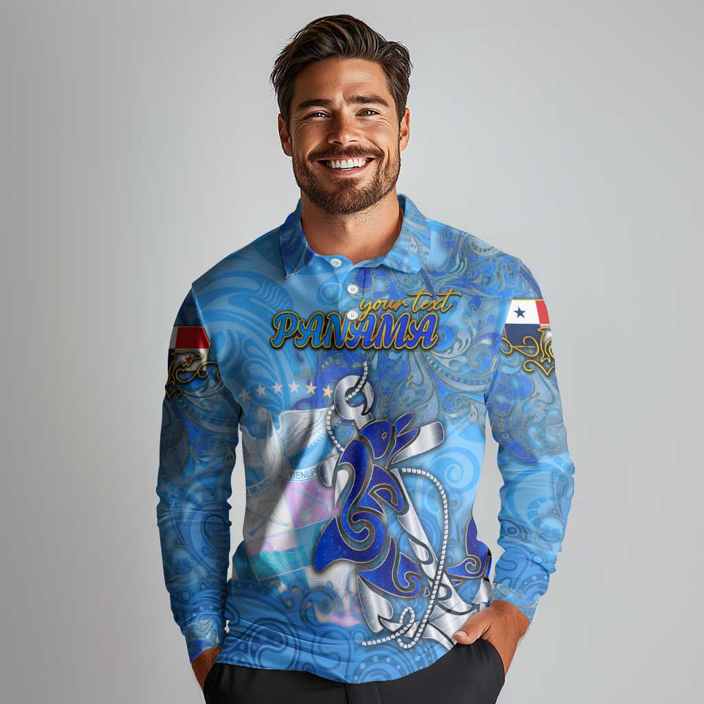 Ocean Spirit of Panama Long Sleeve Polo Shirt Anchored in Panamanian Pride - Aussie Hoodie